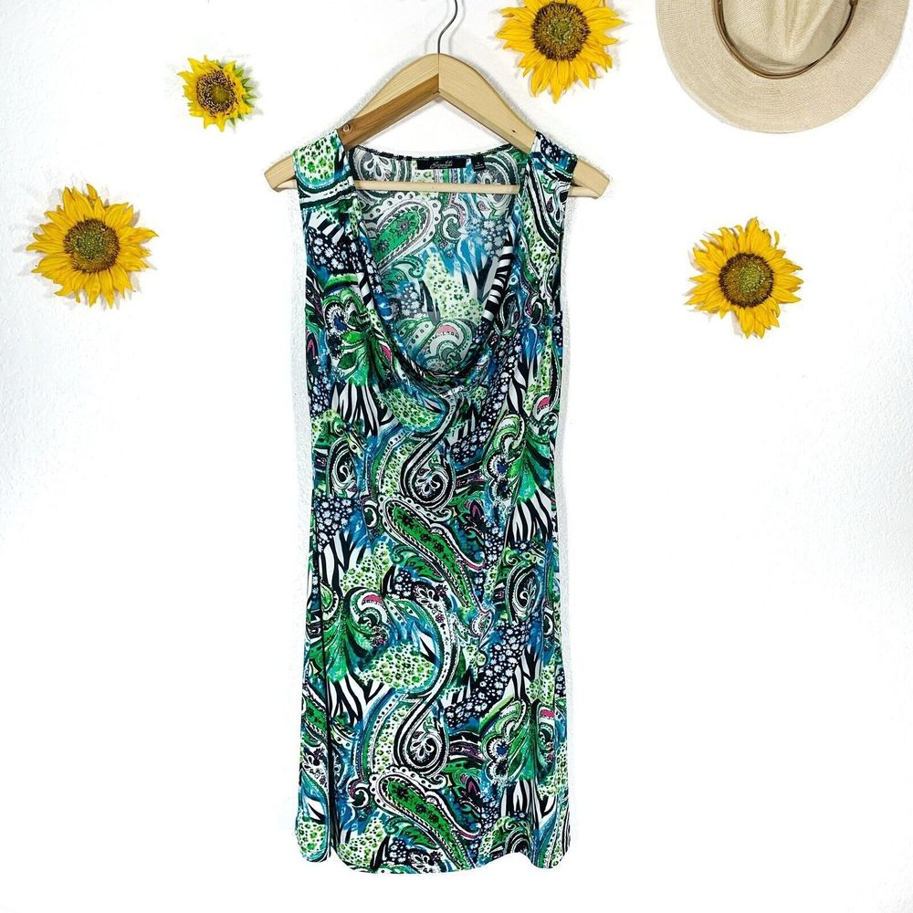 essentails by milano Floral Paisley Sleeveless Dress Size Small Women’s